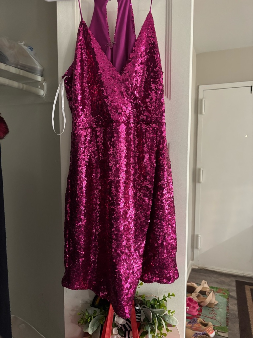 Lulu's Hot Pink Sequin Mini Dress